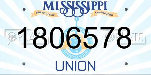 1806578 Mississippi License Plate