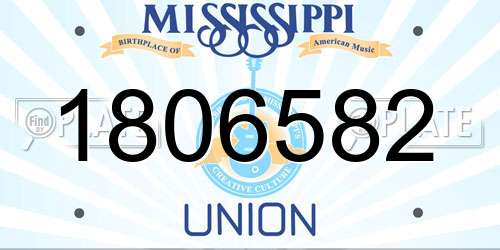 1806582 Mississippi License Plate