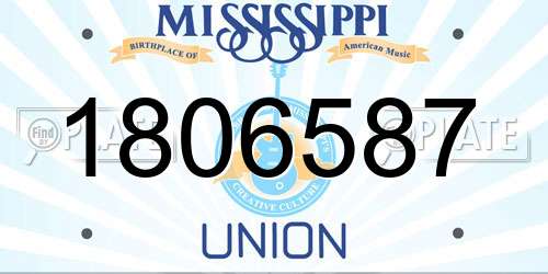 1806587 Mississippi License Plate