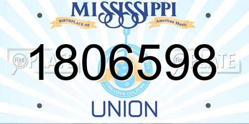 1806598 Mississippi License Plate