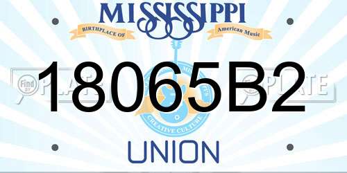 18065B2 Mississippi License Plate