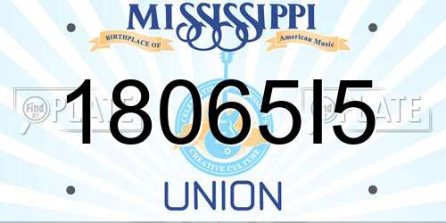 18065I5 Mississippi License Plate