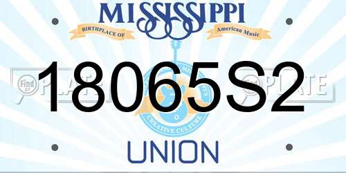 18065S2 Mississippi License Plate