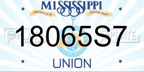 18065S7 Mississippi License Plate
