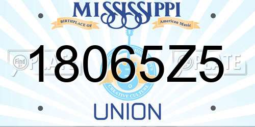 18065Z5 Mississippi License Plate