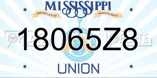 18065Z8 Mississippi License Plate