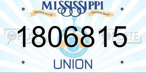 1806815 Mississippi License Plate