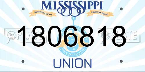 1806818 Mississippi License Plate