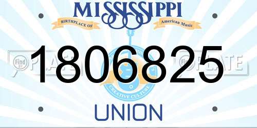 1806825 Mississippi License Plate