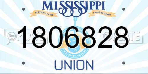 1806828 Mississippi License Plate