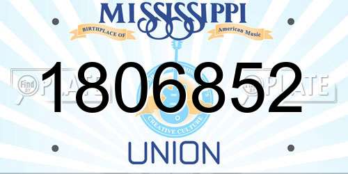 1806852 Mississippi License Plate