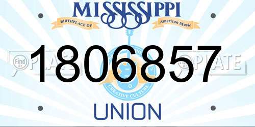 1806857 Mississippi License Plate