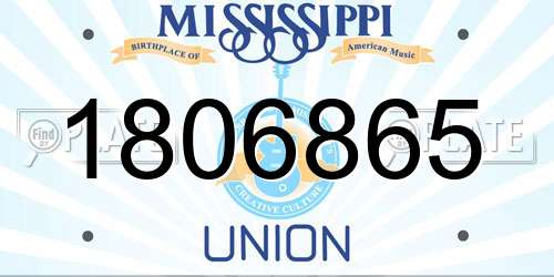1806865 Mississippi License Plate