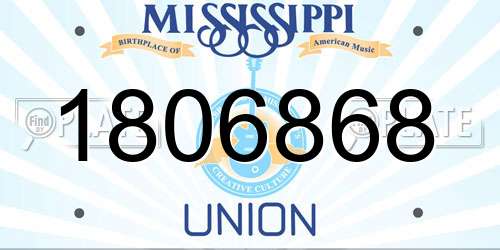 1806868 Mississippi License Plate