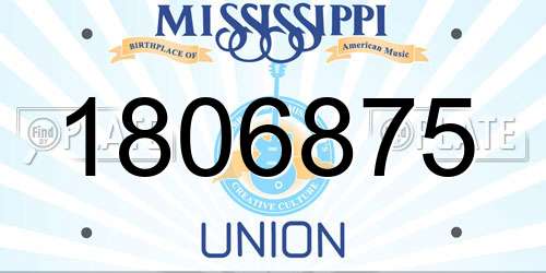 1806875 Mississippi License Plate