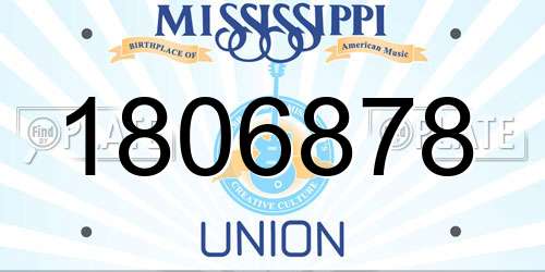 1806878 Mississippi License Plate