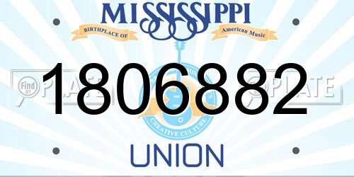 1806882 Mississippi License Plate