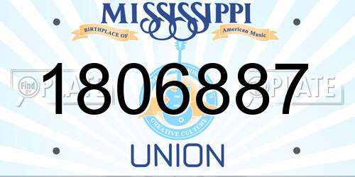 1806887 Mississippi License Plate