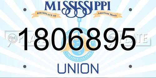 1806895 Mississippi License Plate