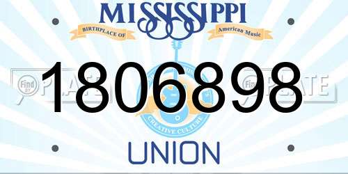 1806898 Mississippi License Plate