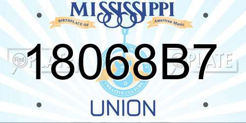 18068B7 Mississippi License Plate