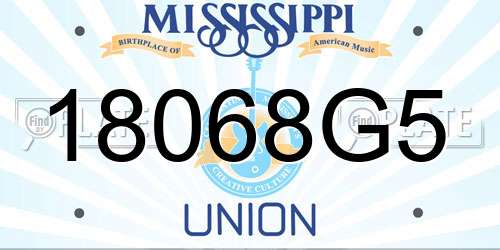 18068G5 Mississippi License Plate