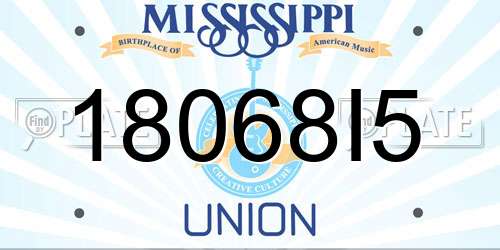 18068I5 Mississippi License Plate