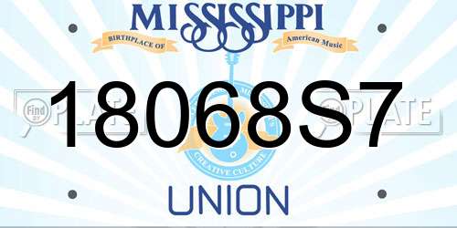18068S7 Mississippi License Plate
