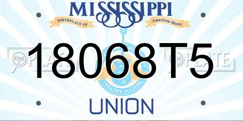 18068T5 Mississippi License Plate