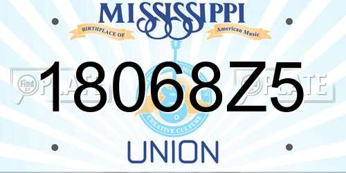 18068Z5 Mississippi License Plate