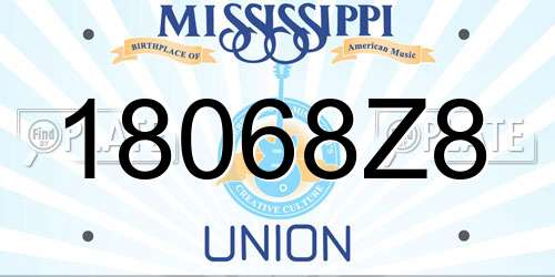 18068Z8 Mississippi License Plate