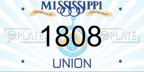 1808 Mississippi License Plate