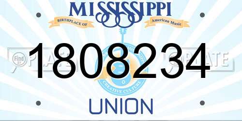 1808234 Mississippi License Plate