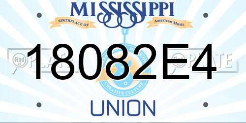 18082E4 Mississippi License Plate