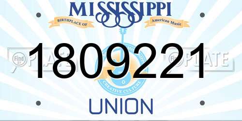 1809221 Mississippi License Plate