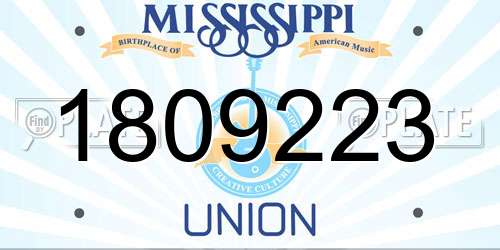 1809223 Mississippi License Plate