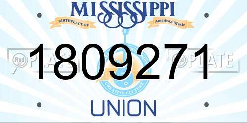 1809271 Mississippi License Plate