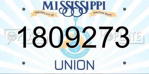 1809273 Mississippi License Plate