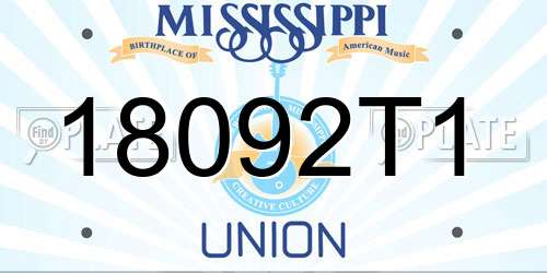 18092T1 Mississippi License Plate