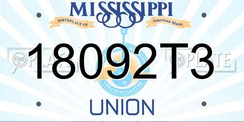 18092T3 Mississippi License Plate