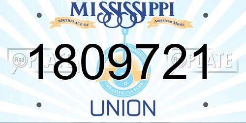 1809721 Mississippi License Plate