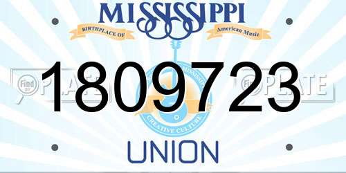 1809723 Mississippi License Plate