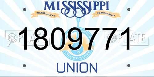 1809771 Mississippi License Plate