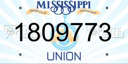 1809773 Mississippi License Plate