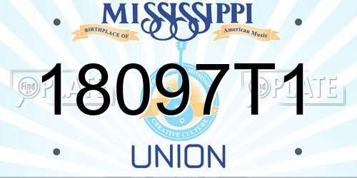 18097T1 Mississippi License Plate