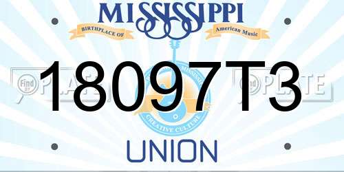 18097T3 Mississippi License Plate