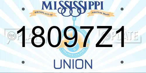 18097Z1 Mississippi License Plate