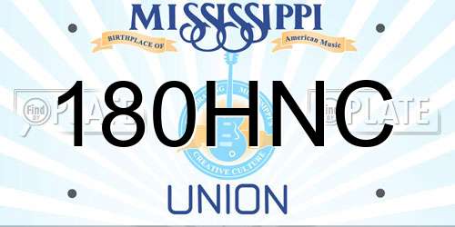 180HNC Mississippi License Plate
