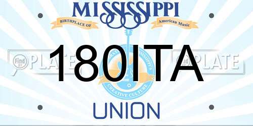 180ITA Mississippi License Plate