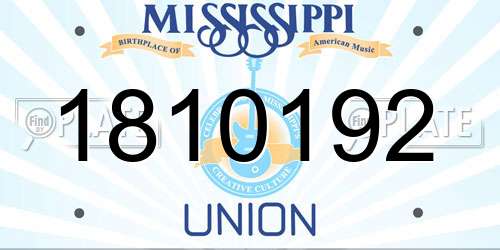 1810192 Mississippi License Plate